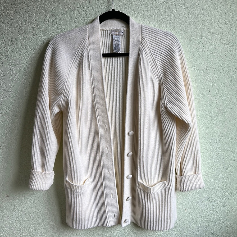 Classic Cream Button-Up Cardigan
